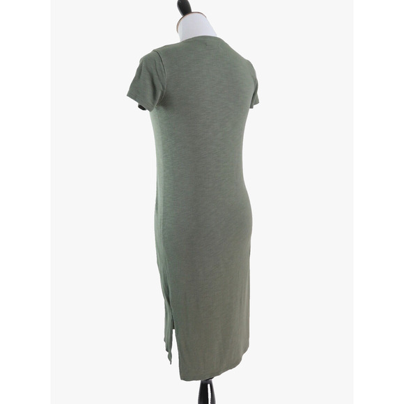 Madewell Size XS Relaxed Midi Tee Dress Slub Knit Jersey Green - Picture 4 of 11